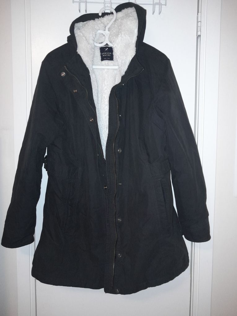 Women's Dark Grey/Black Hooded Parka