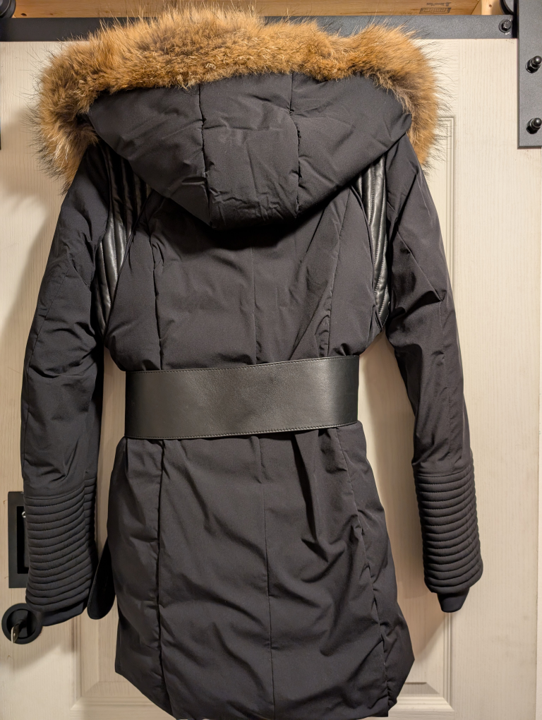 Rudsak Women's Black Fur-Trimmed Down-Filled Parka with Belt - photo 2