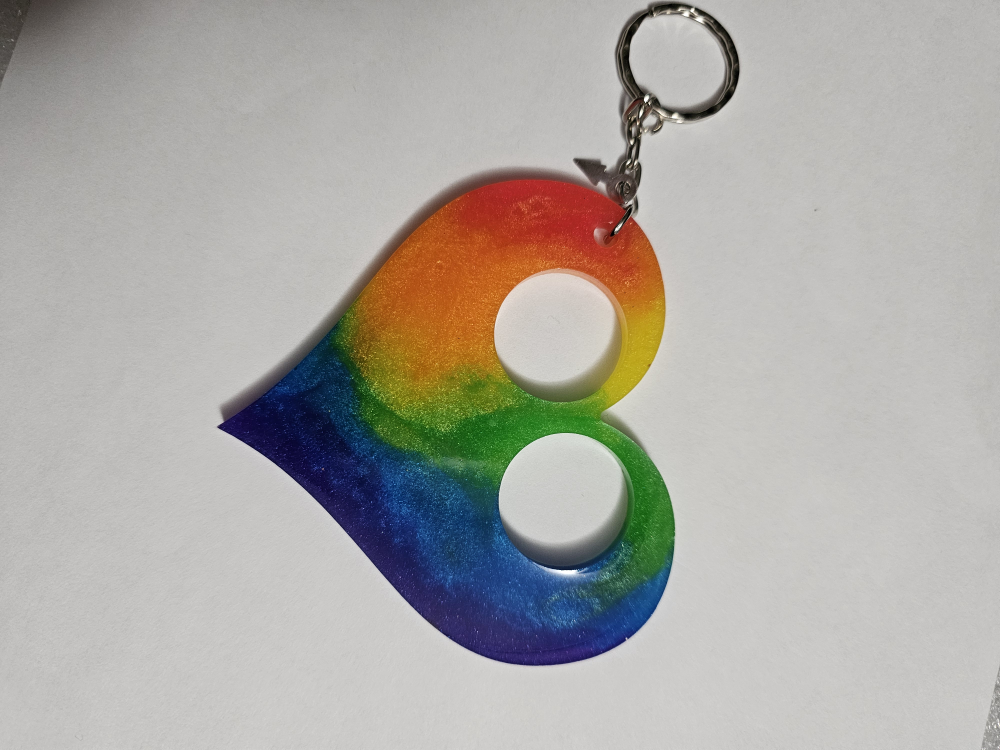 Rainbow Heart Keychain Self D🤺 Keyring