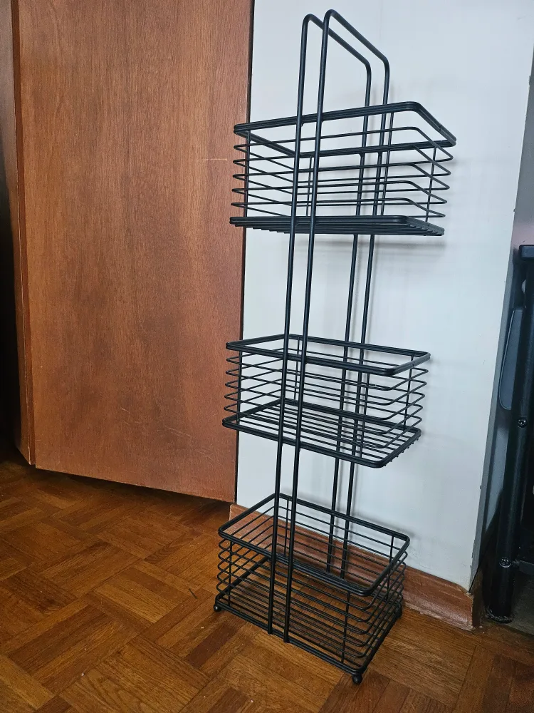 3-Tier Black Metal Storage Rack Organizer thumbnail