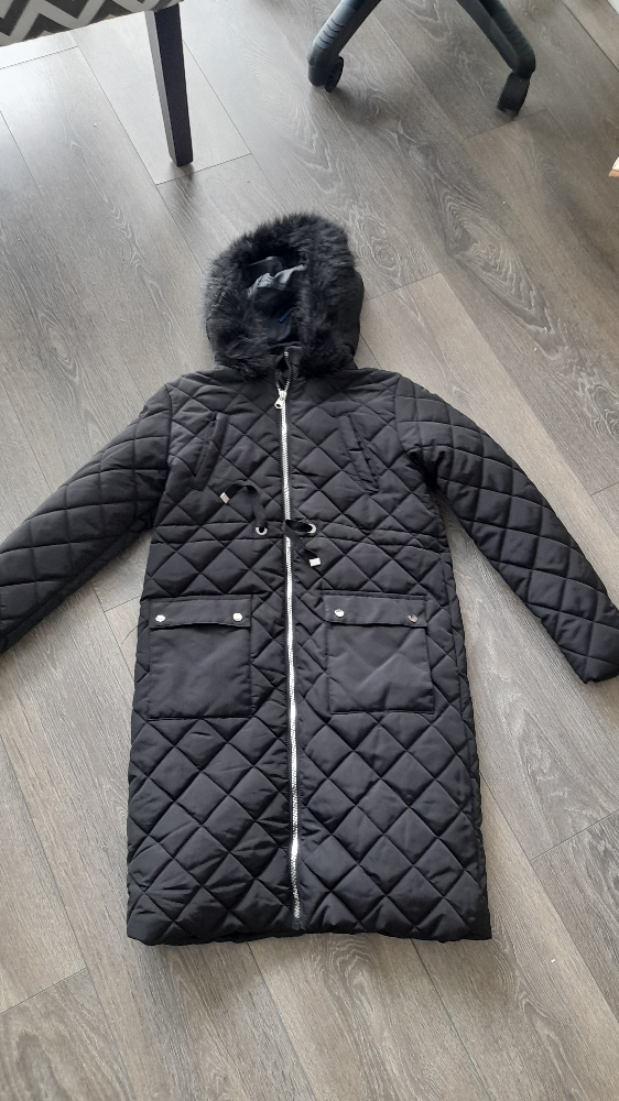 Tokyo Laundry Girls' Black Quilted Longline Puffer Jacket