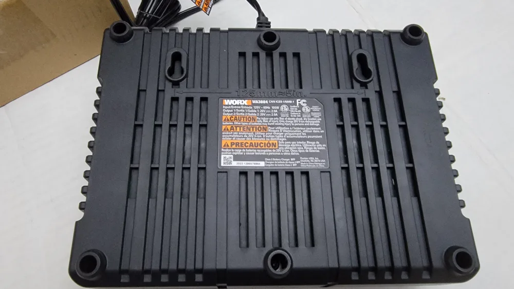 2X WORX 20V 5.0Ah Lithium Batteries & Dual Charger – WA3570 image indicator(10)