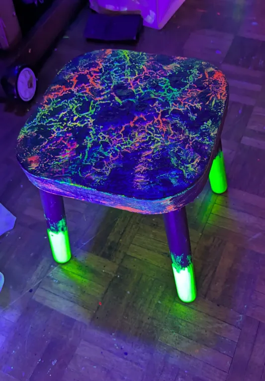 Unique Neon Painted Stool image indicator(2)