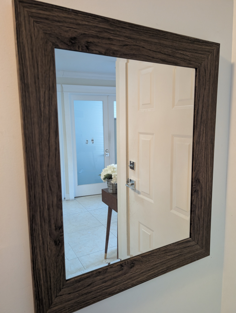Dark Brown Framed Wall Mirror