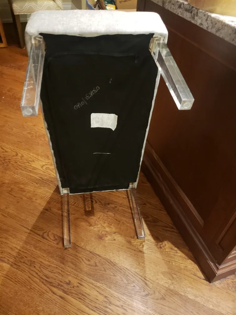 Light Grey Upholstered Bench with Acrylic Legs image indicator(4)