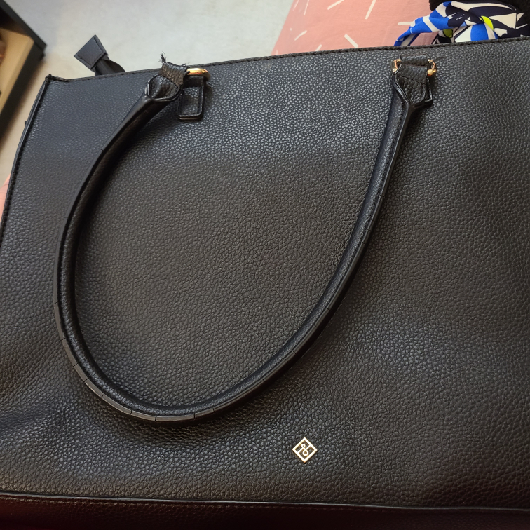 Black Faux Leather Tote Bag