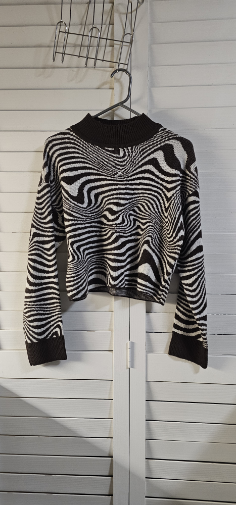 H&M Divided Mock Neck Cropped Knit Sweater
