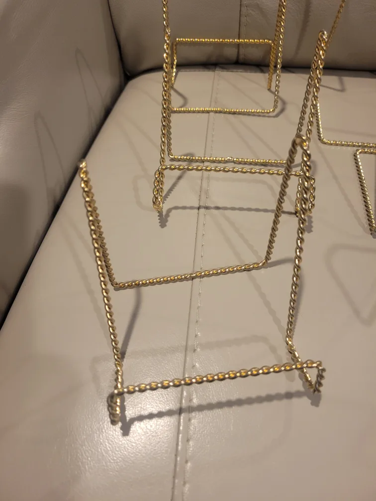 Set of Eight Gold Wire Picture Stands.easel. plate stand image indicator(2)