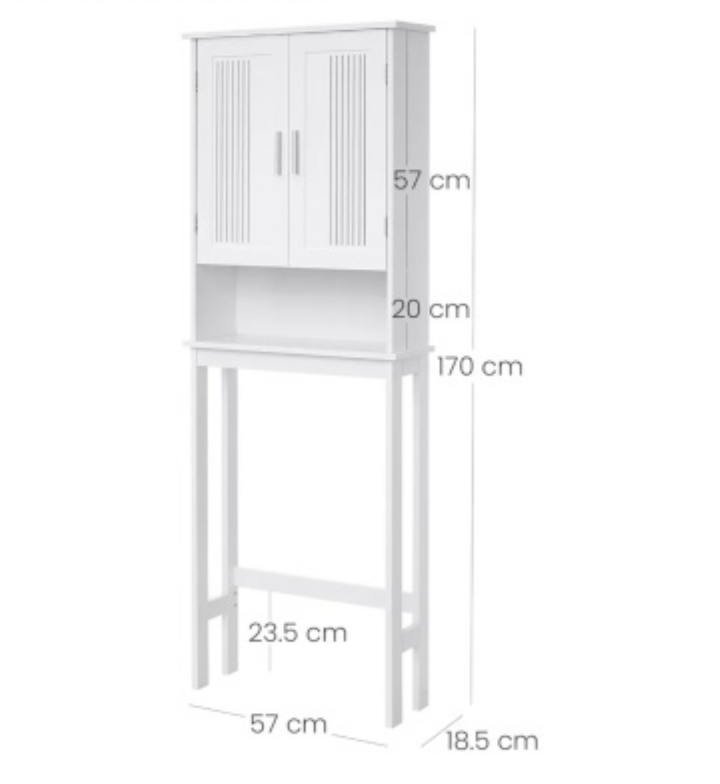 White Bathroom Storage Cabinet with Stand - photo 2
