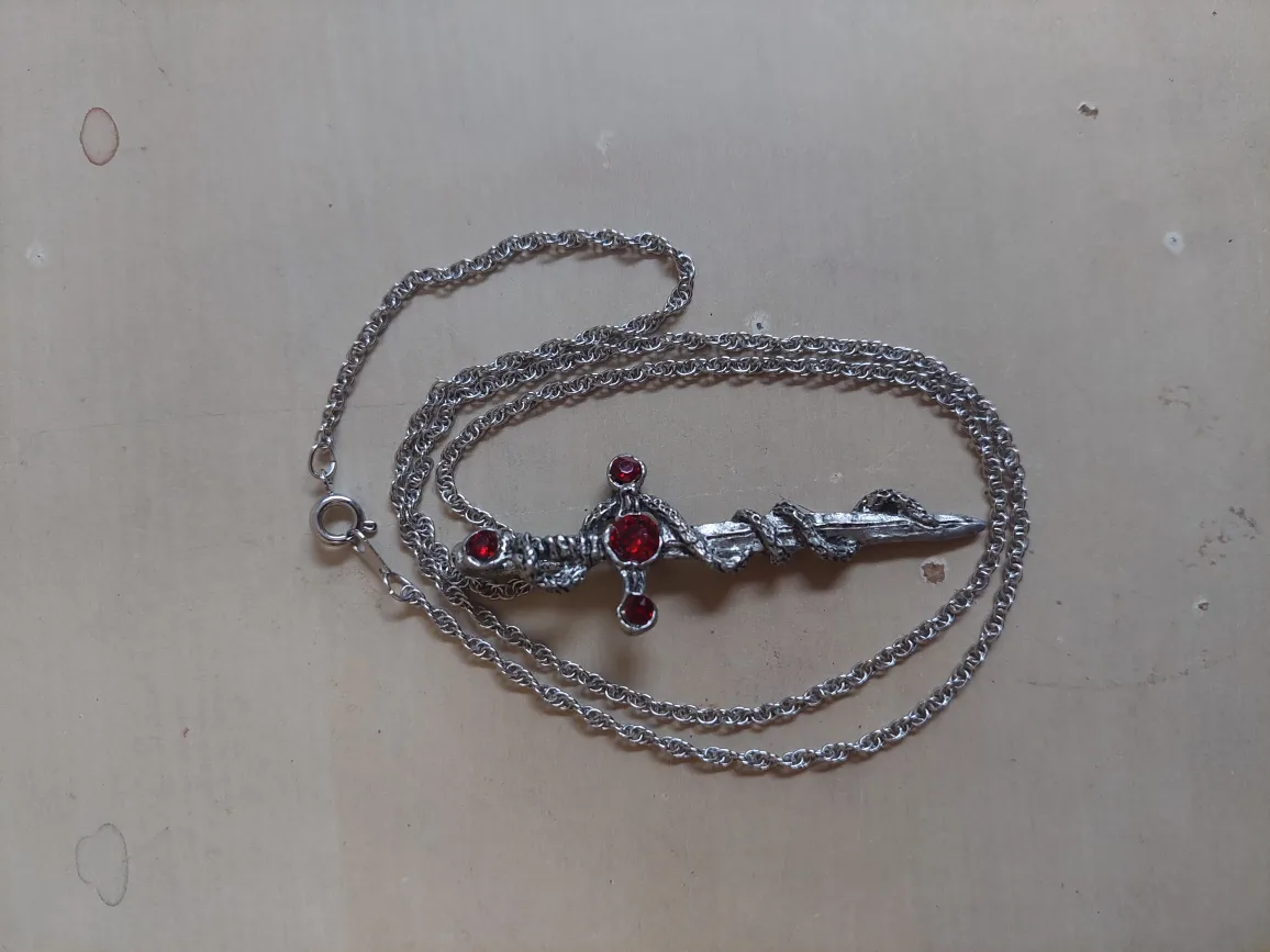 Silver Ruby Sword Necklace image indicator(2)