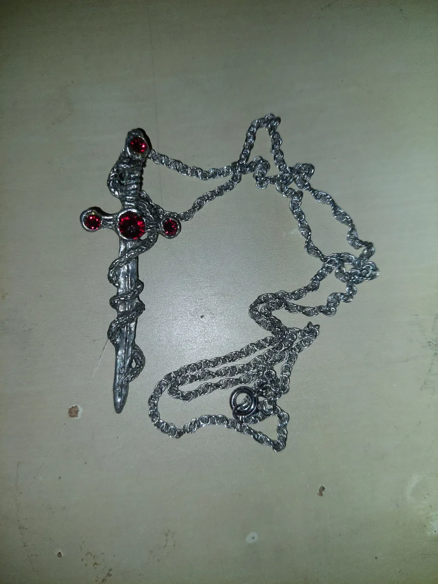Silver Ruby Sword Necklace image indicator(3)