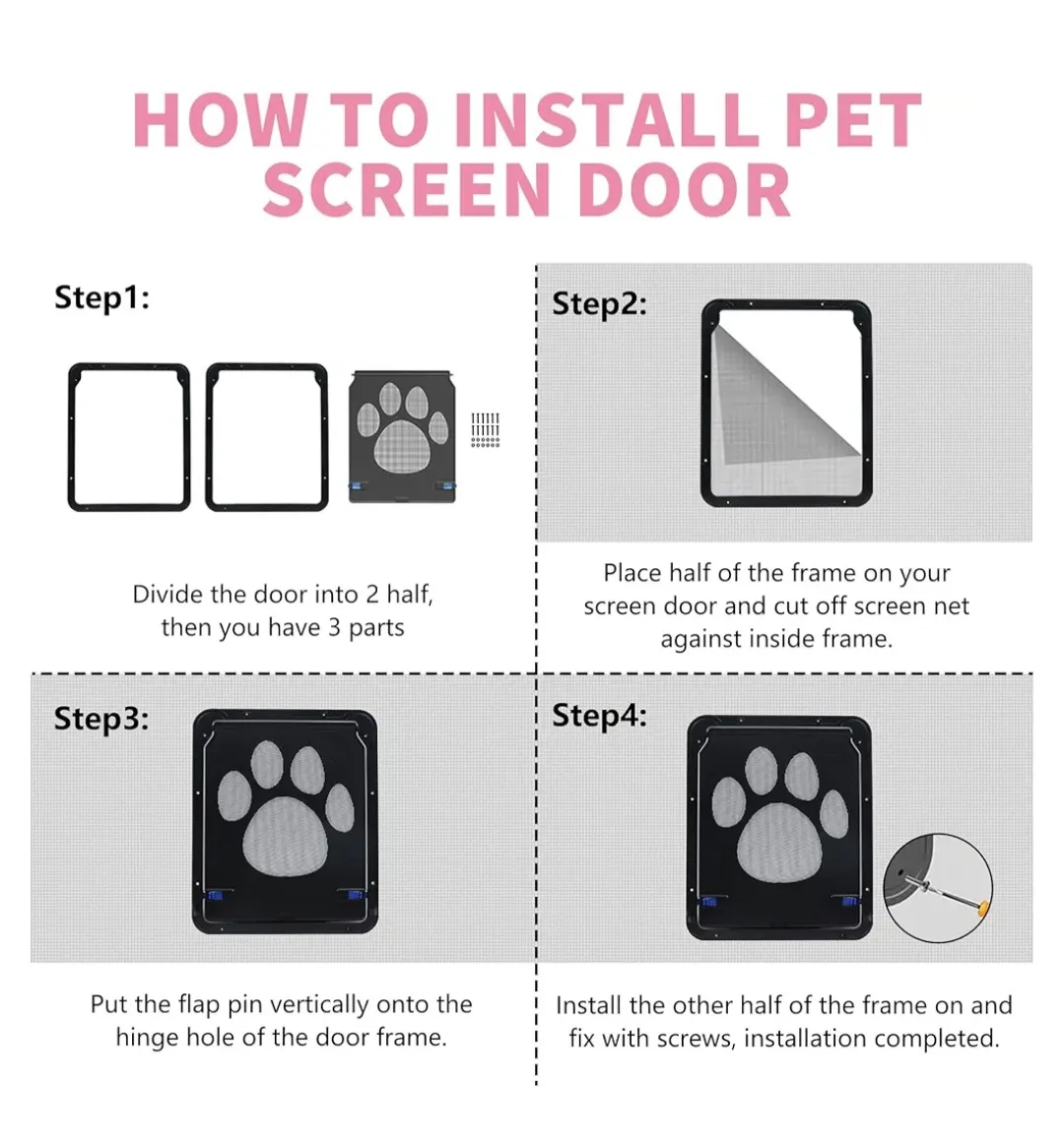 iPetba Magnetic Lockable Screen Cat Door, Small image indicator(6)