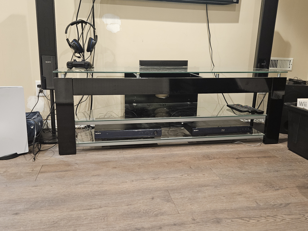 Black Glass TV Stand