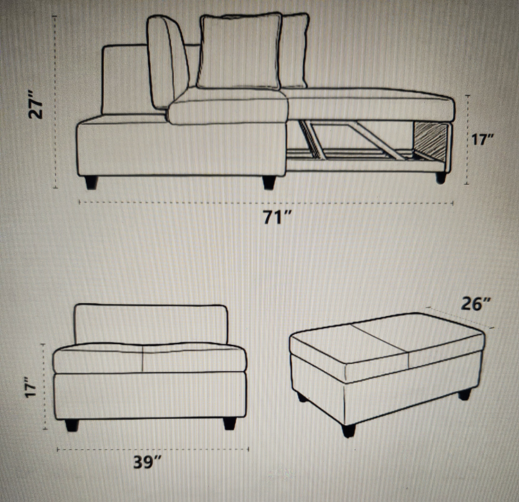 Heron 71" Dark Gray Convertible sleeper sofa - photo 3