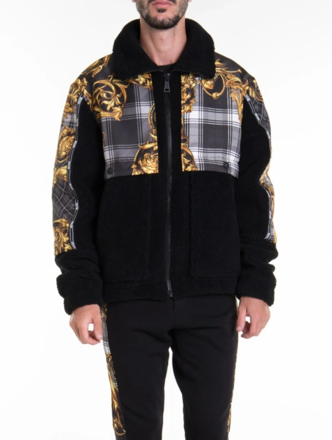 Versace Jeans Couture Men's Black and Gold Fleece Jacket image indicator(3)