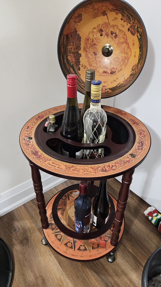 Vintage Wine and Liquor Globe Bar on Wheels - photo 2