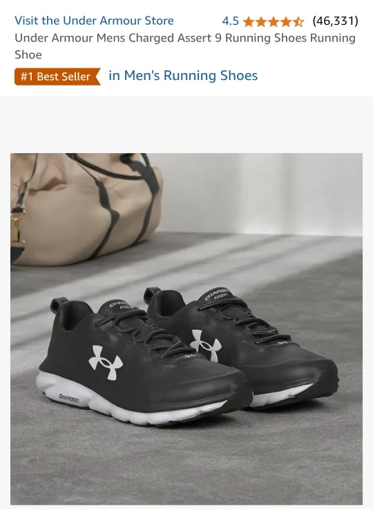 Men's Under Armour Charged Assert 9 Running Shoes - Size 9.5 thumbnail
