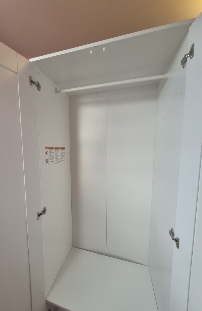 White Wardrobe with Mirror - photo 3