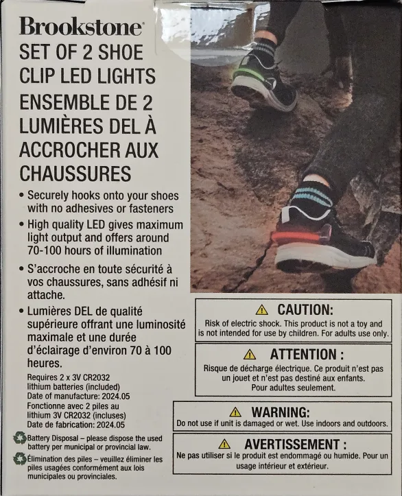 Brand New Brookstone Set of 2 Shoe Clip LED Lights image indicator(2)