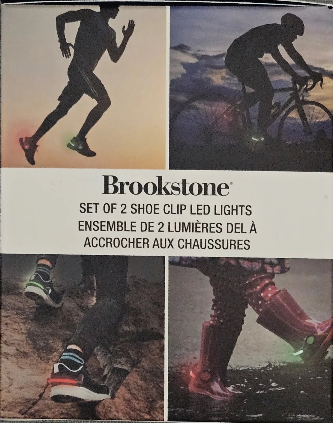 Brand New Brookstone Set of 2 Shoe Clip LED Lights image indicator(3)