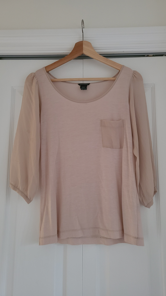 Club Monaco blush pink silk tencel t shirt