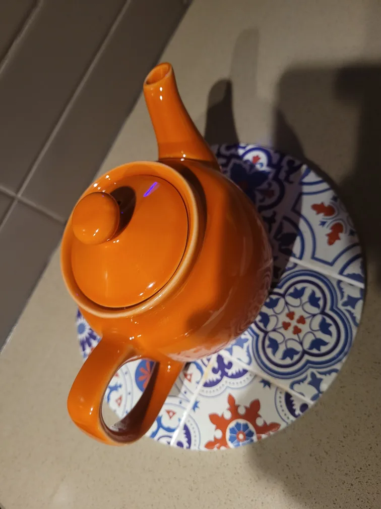 Orange Ceramic Teapot - small size image indicator(3)