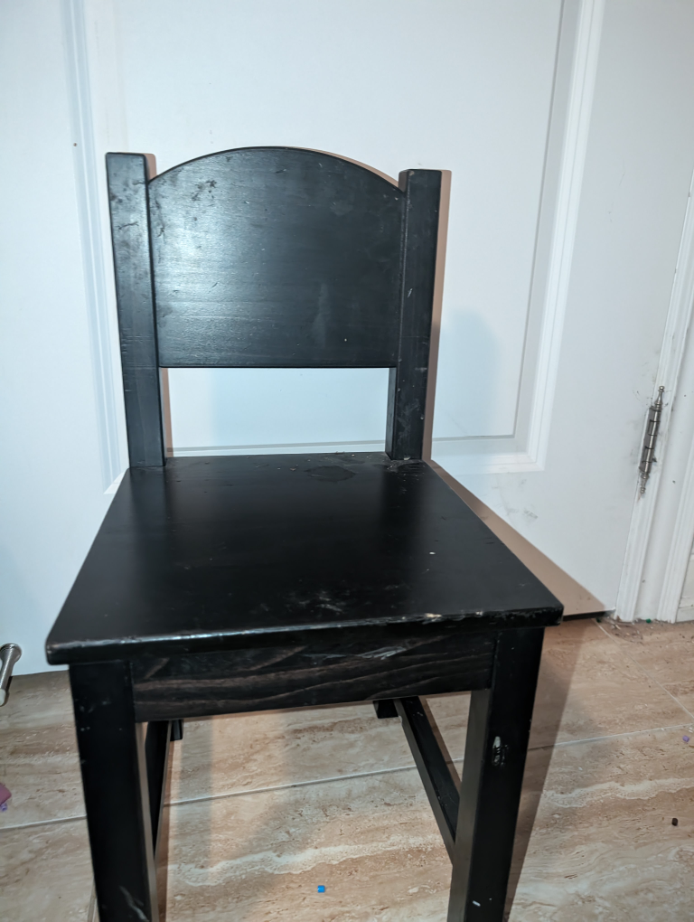kids Ikea Black Wooden Chair