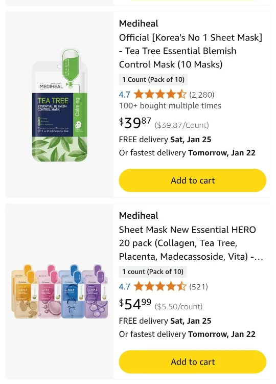 MediHeal Tea Tree Essential Mask 10 pack image indicator(3)