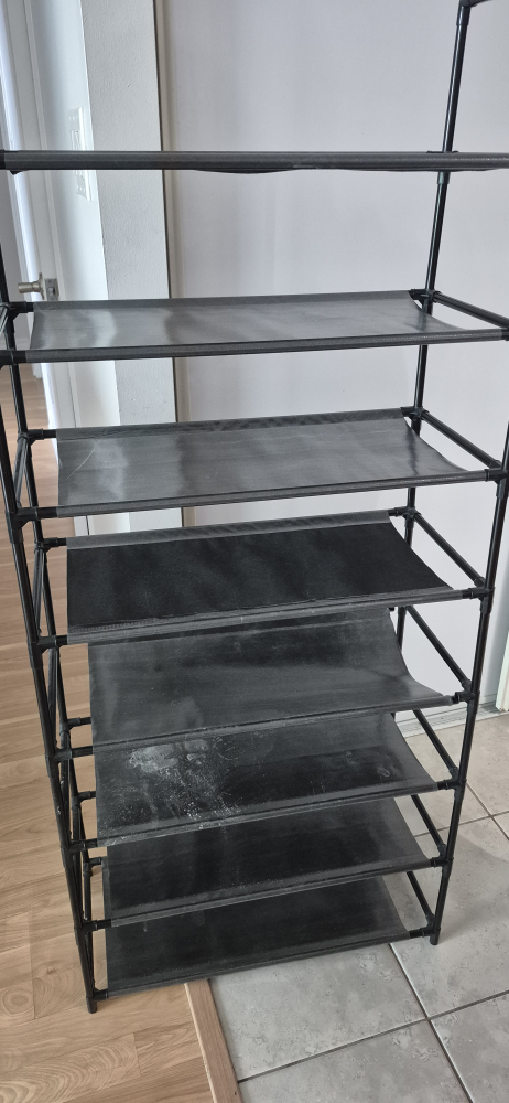 Black Fabric 8-Tier Shoe Rack - photo 2