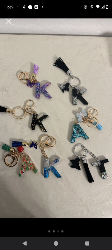 Initial Keychains - Assorted Colours and Styles