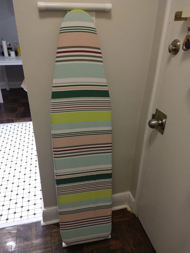 Folding Ironing Board with Striped Cover. Mint condition.