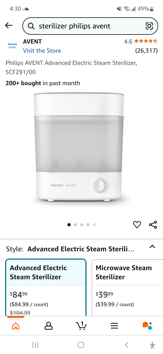 Philips Avent Advanced Bottle Sterilizer & Fast Bottle Warmer - photo 3
