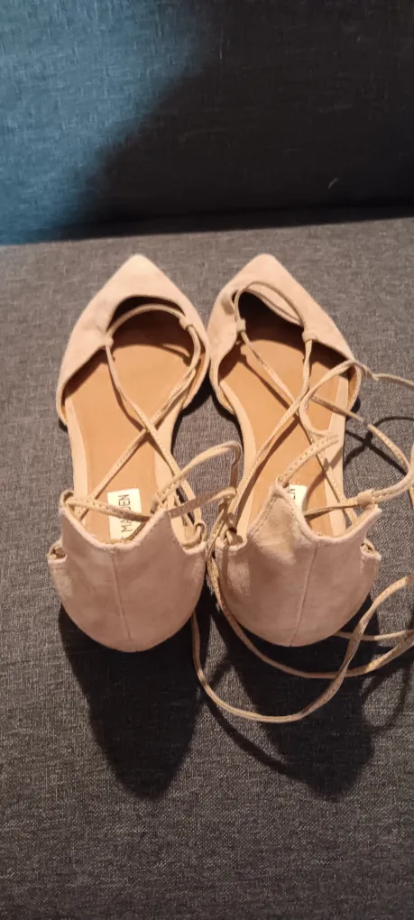 Steve Madden Tan Suede Lace Up Flats image indicator(5)