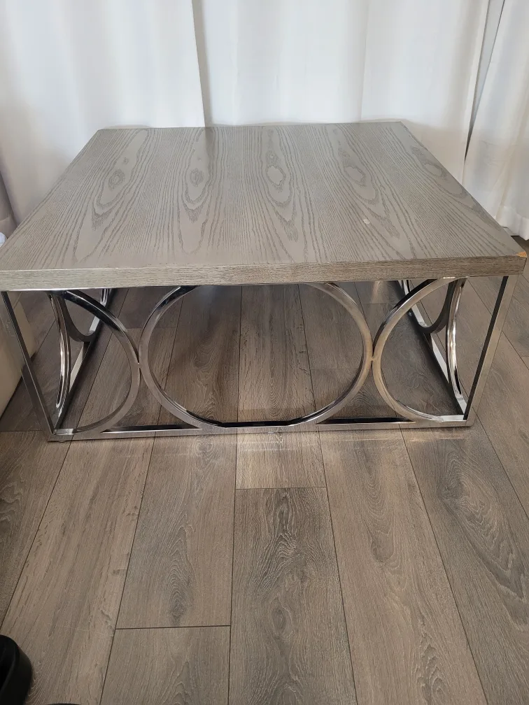 Modern Square Coffee Table with Chrome Legs image indicator(2)