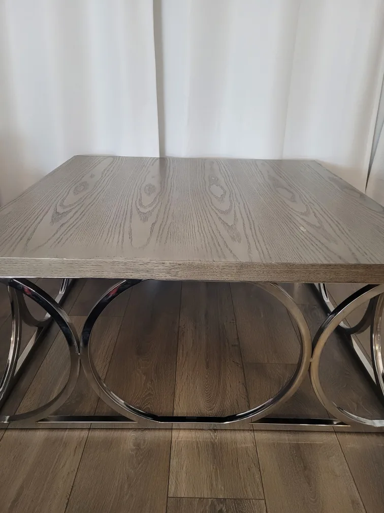 Modern Square Coffee Table with Chrome Legs image indicator(3)