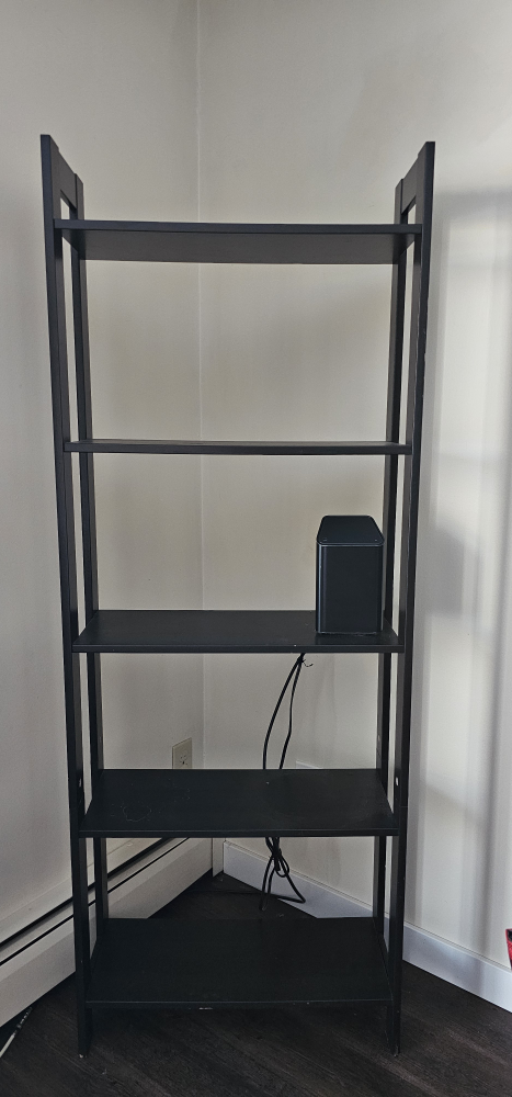 Black 5-Shelf Bookcase
