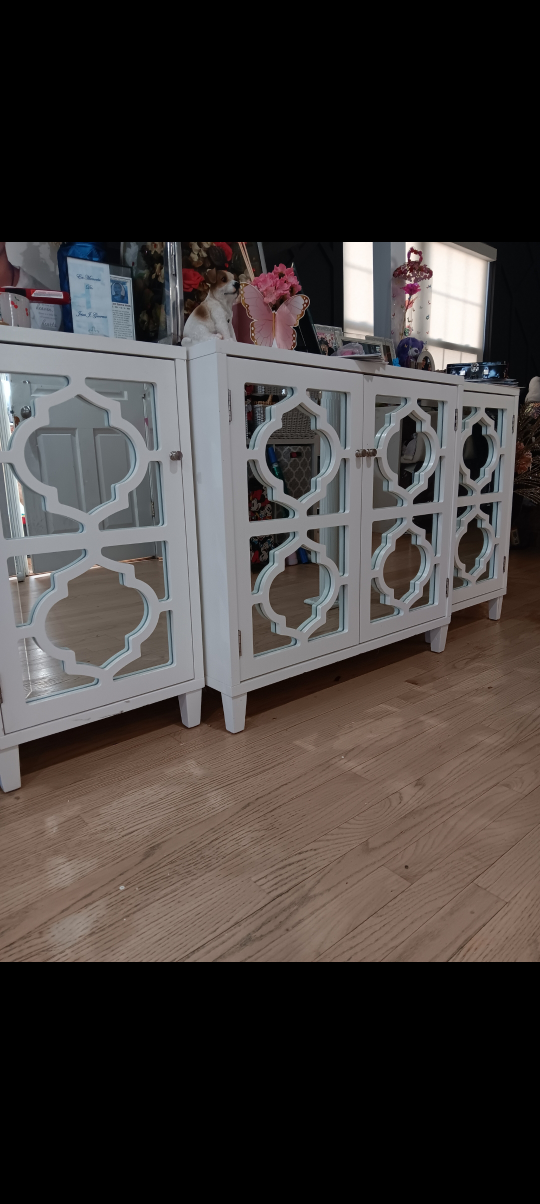 White Mirrored Cabinets