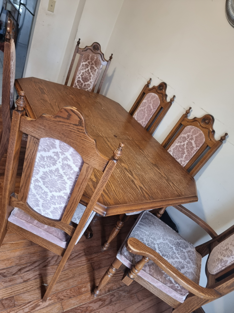 Octagonal Dining Table Set with Six Chairs - photo 2