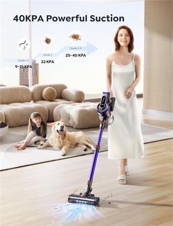 Cordless Vacuum Cleaner, 450W 40Kpa Powerful Stick Vacuum - photo 2
