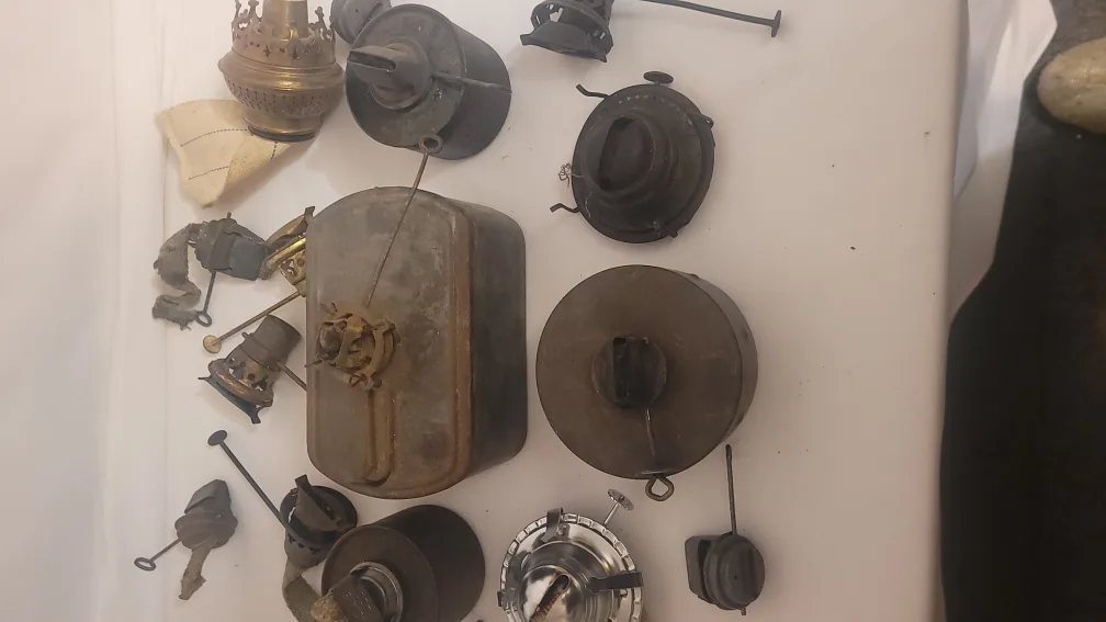 Antique Oil Lamp Parts Lot - Vintage Collectibles image indicator(5)