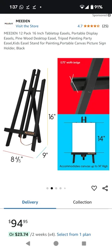 12 Pack Tabletop Easels thumbnail