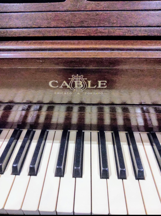 Vintage Cable Spinet Piano with Bench