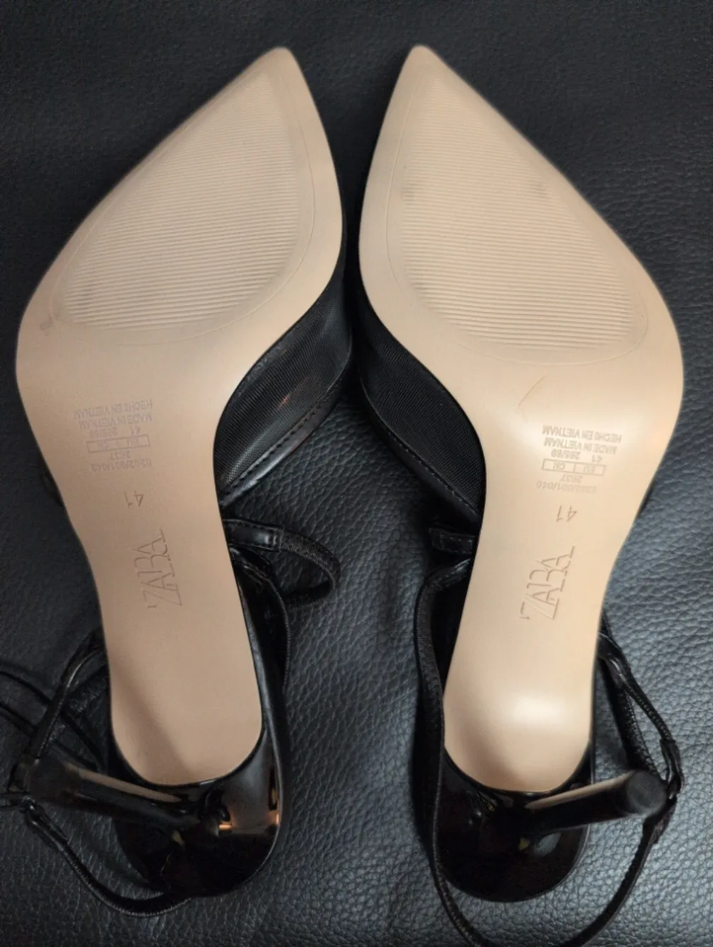 Zara High Heels - Black Mesh Slingback Heels - Size 41 image indicator(4)