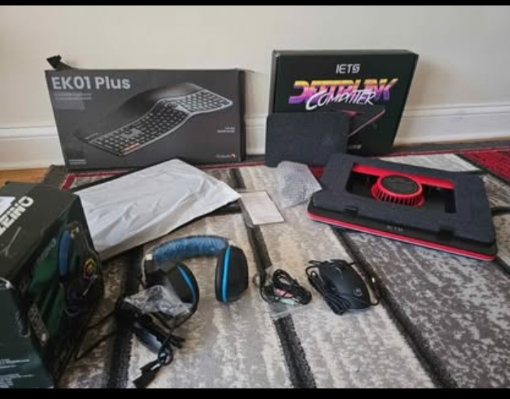 Gaming Bundle: Keyboard, Headset, Laptop Cooler, Mouse