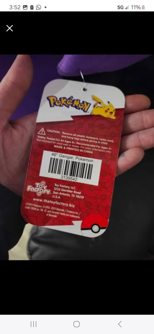 Gengar Pokémon Plush Toy - 46" - photo 4