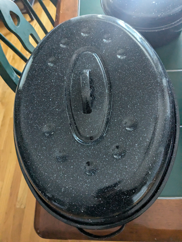 Set of vintage enamel roasting pans - photo 2