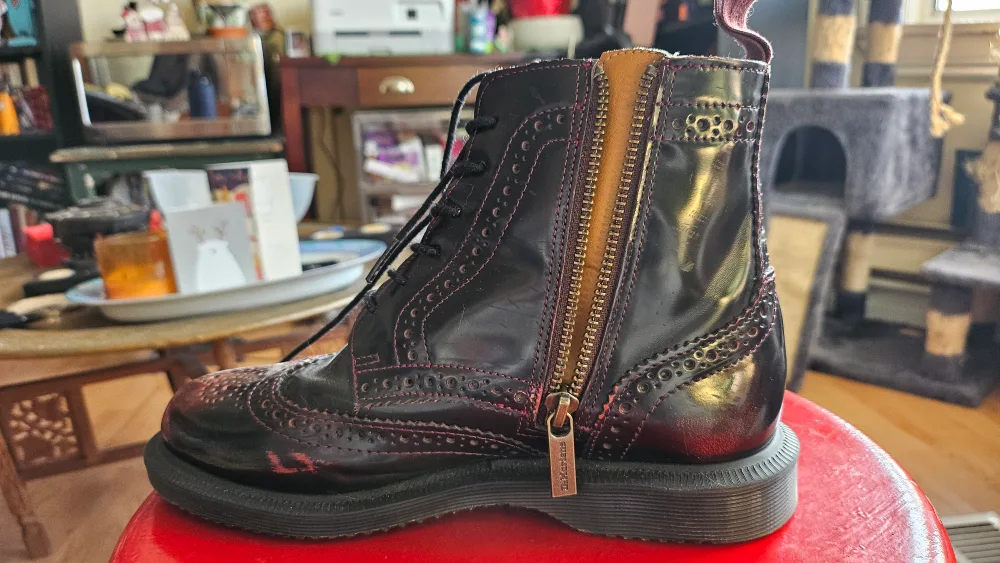 MAKE OFFER: Brogue Boots - Burgundy Leather image indicator(7)
