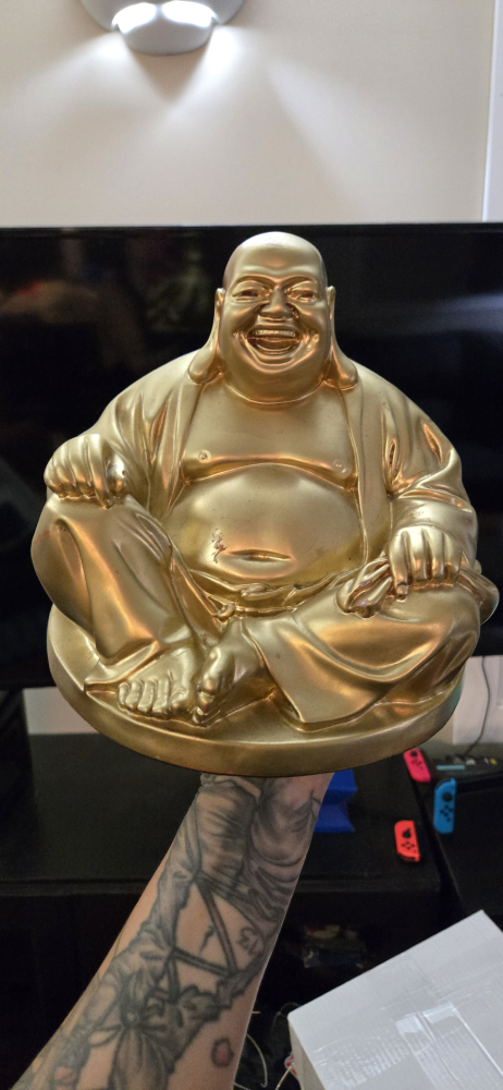 Gold Laughing Buddha Statue - photo 2