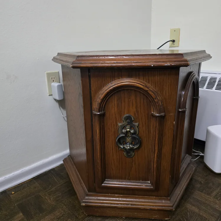 Vintage Octagonal Wooden End Table thumbnail