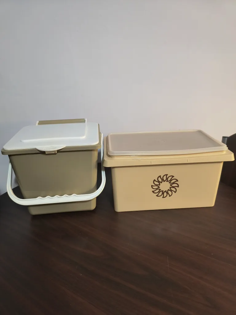 Two Vintage Plastic Storage Containers thumbnail